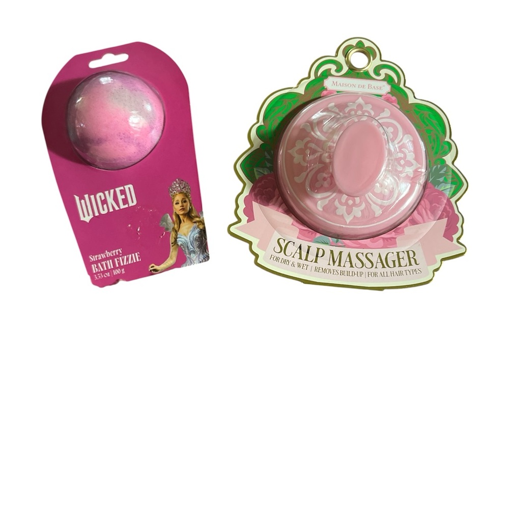 Wicked Pink Scalp Massager and Bath Fizzie Set